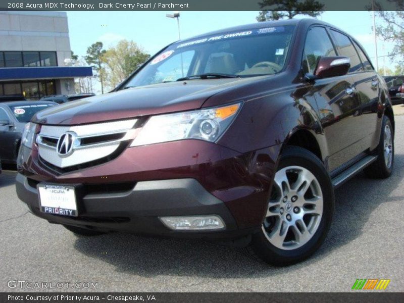 Dark Cherry Pearl / Parchment 2008 Acura MDX Technology
