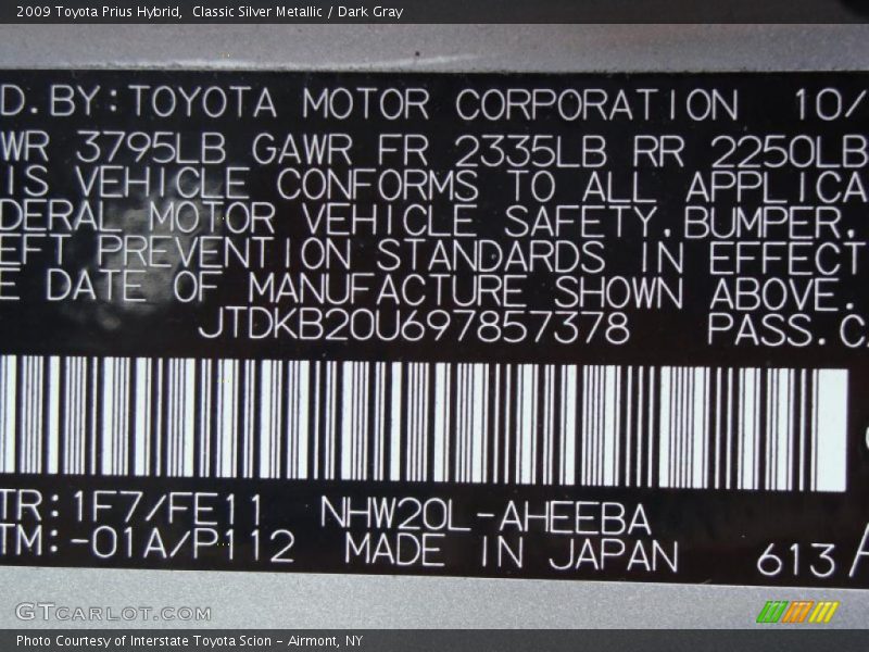 Classic Silver Metallic / Dark Gray 2009 Toyota Prius Hybrid