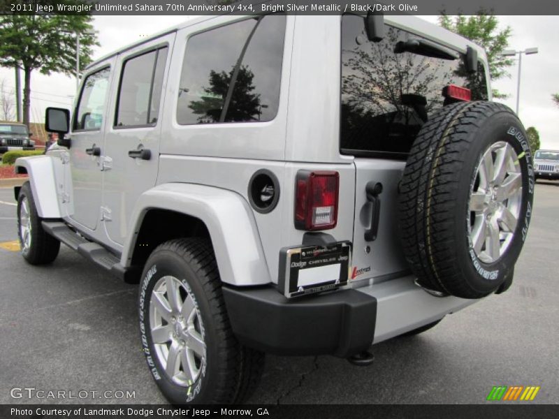 Bright Silver Metallic / Black/Dark Olive 2011 Jeep Wrangler Unlimited Sahara 70th Anniversary 4x4