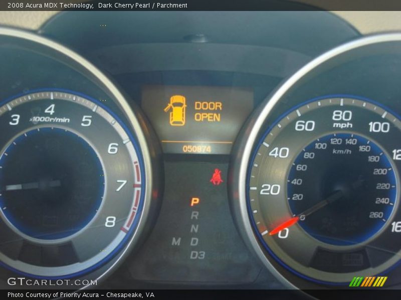 Dark Cherry Pearl / Parchment 2008 Acura MDX Technology