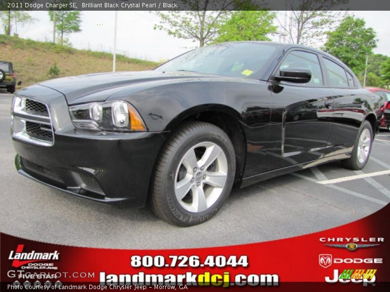 Brilliant Black Crystal Pearl / Black 2011 Dodge Charger SE