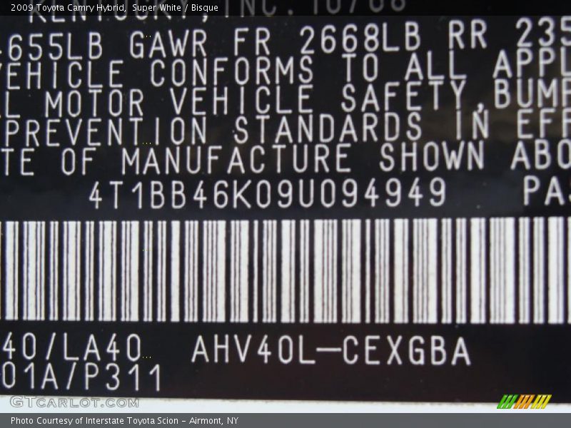 Super White / Bisque 2009 Toyota Camry Hybrid