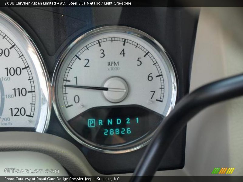 Steel Blue Metallic / Light Graystone 2008 Chrysler Aspen Limited 4WD