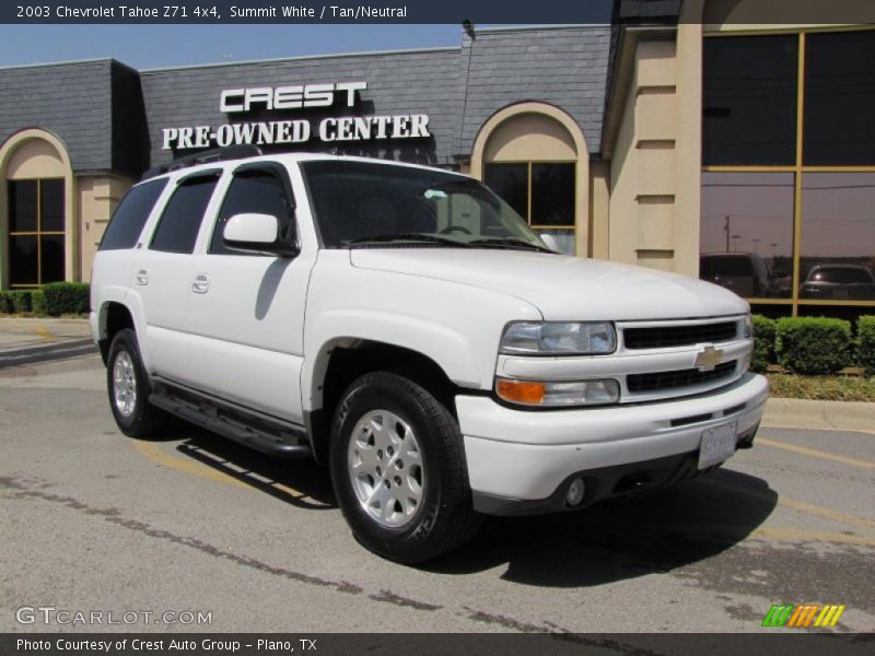 Summit White / Tan/Neutral 2003 Chevrolet Tahoe Z71 4x4