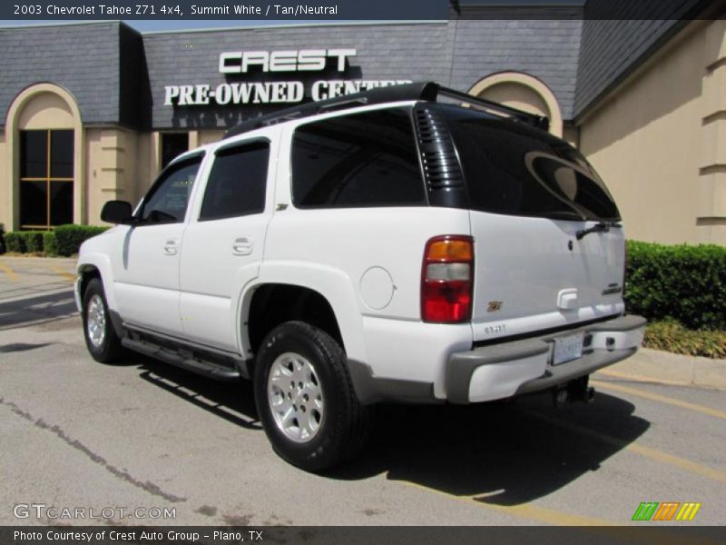 Summit White / Tan/Neutral 2003 Chevrolet Tahoe Z71 4x4