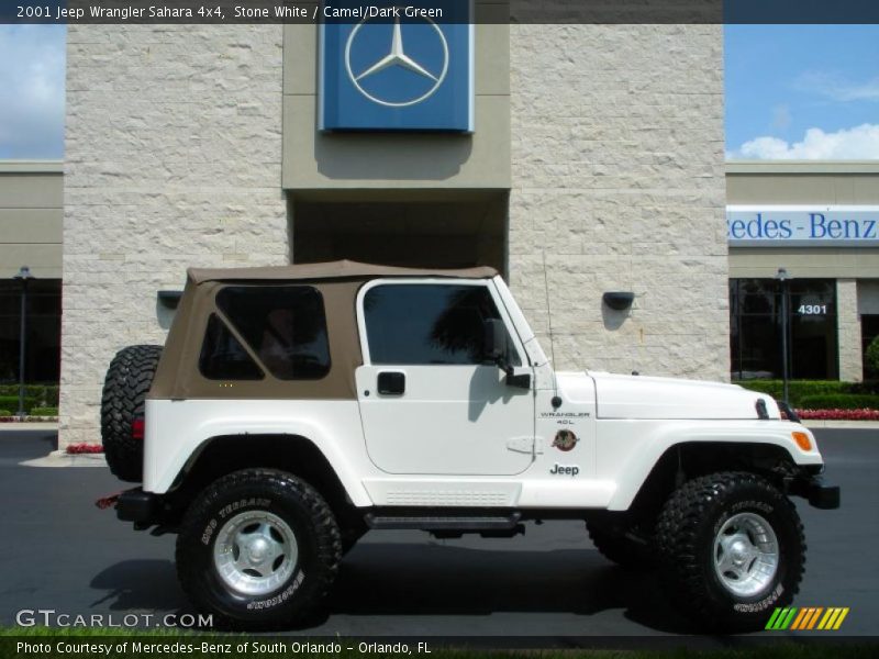 Stone White / Camel/Dark Green 2001 Jeep Wrangler Sahara 4x4