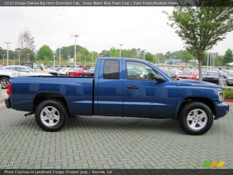 Deep Water Blue Pearl Coat / Dark Khaki/Medium Khaki 2010 Dodge Dakota Big Horn Extended Cab