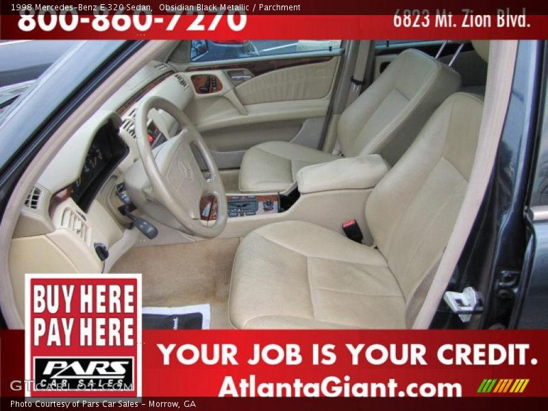 Obsidian Black Metallic / Parchment 1998 Mercedes-Benz E 320 Sedan