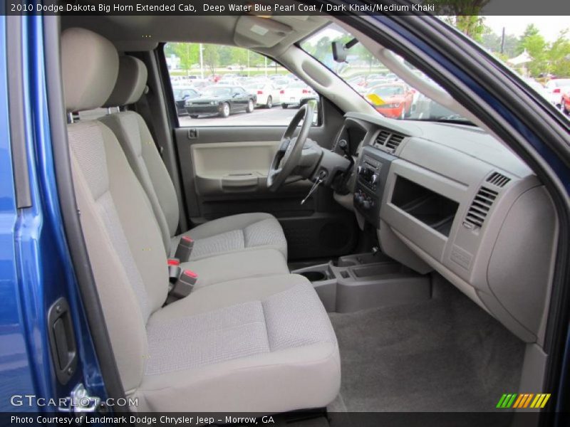 Deep Water Blue Pearl Coat / Dark Khaki/Medium Khaki 2010 Dodge Dakota Big Horn Extended Cab