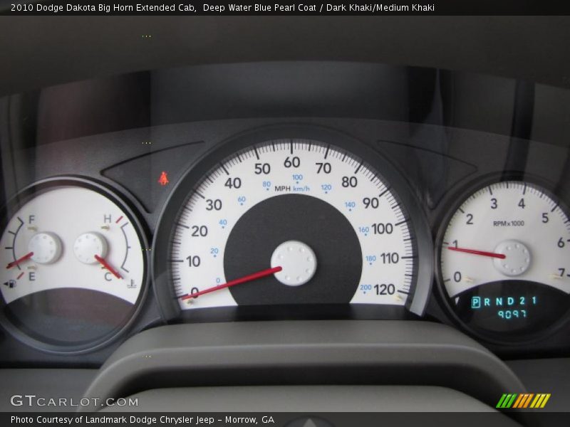 Deep Water Blue Pearl Coat / Dark Khaki/Medium Khaki 2010 Dodge Dakota Big Horn Extended Cab