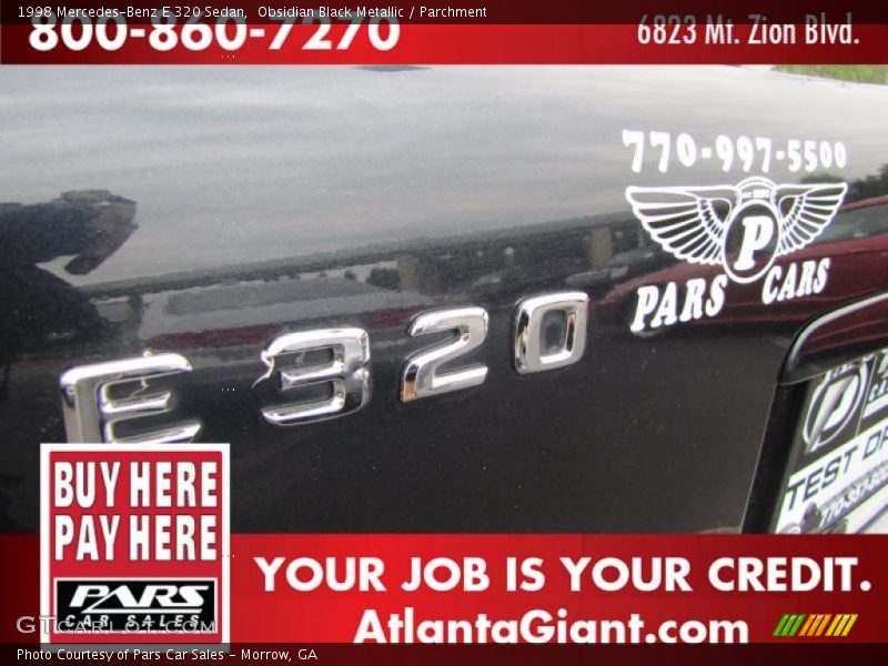 Obsidian Black Metallic / Parchment 1998 Mercedes-Benz E 320 Sedan