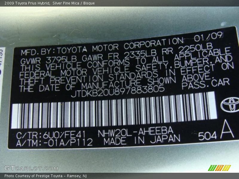 Silver Pine Mica / Bisque 2009 Toyota Prius Hybrid