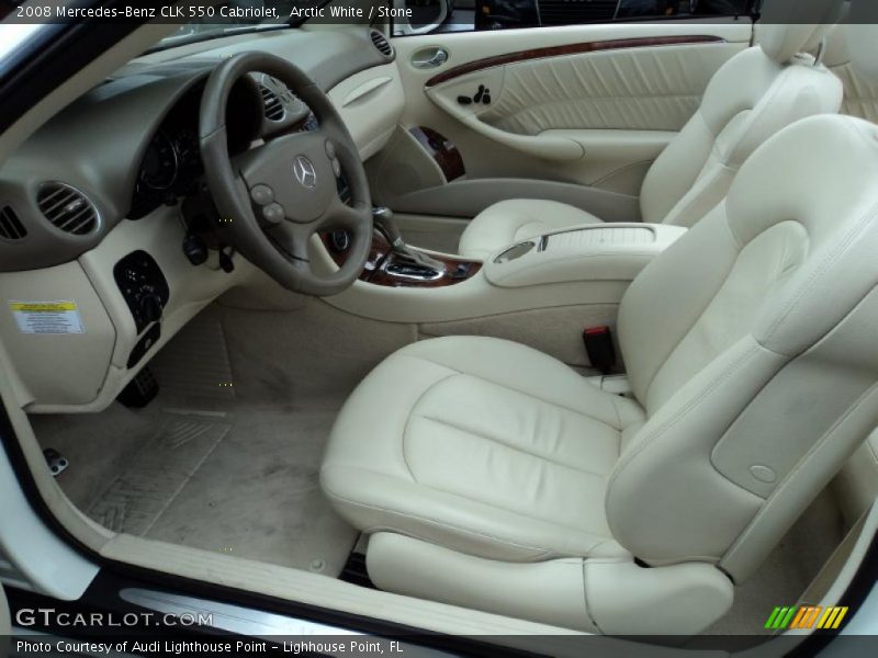 Arctic White / Stone 2008 Mercedes-Benz CLK 550 Cabriolet