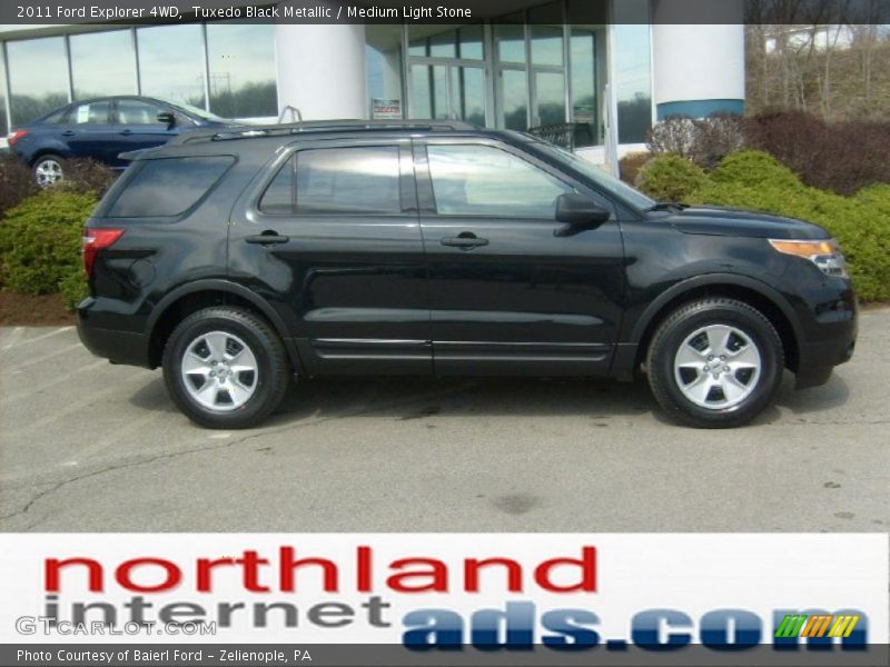 Tuxedo Black Metallic / Medium Light Stone 2011 Ford Explorer 4WD