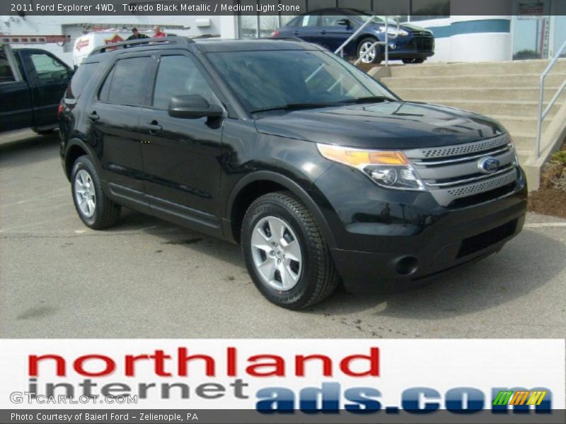 Tuxedo Black Metallic / Medium Light Stone 2011 Ford Explorer 4WD
