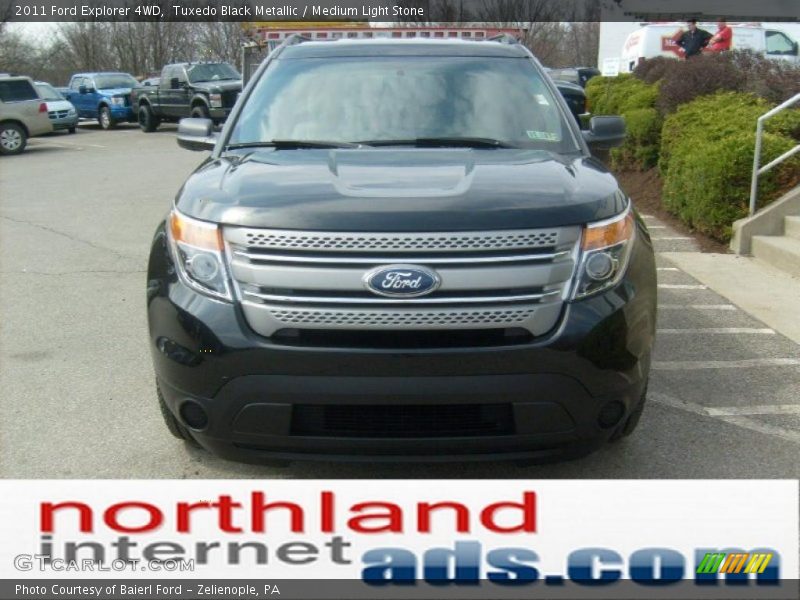 Tuxedo Black Metallic / Medium Light Stone 2011 Ford Explorer 4WD