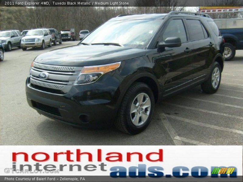 Tuxedo Black Metallic / Medium Light Stone 2011 Ford Explorer 4WD