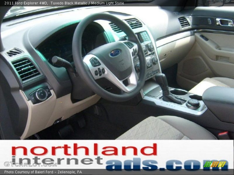Tuxedo Black Metallic / Medium Light Stone 2011 Ford Explorer 4WD
