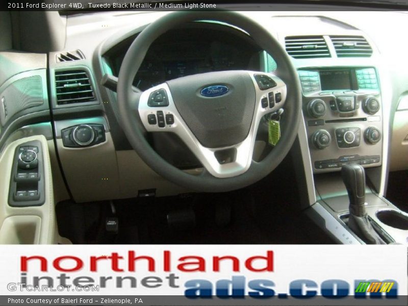 Tuxedo Black Metallic / Medium Light Stone 2011 Ford Explorer 4WD