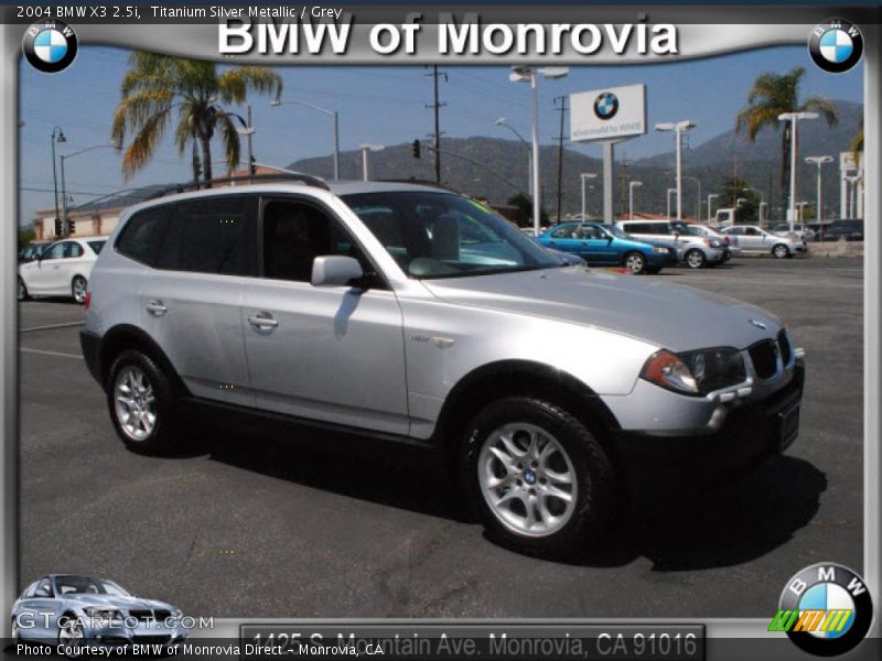 Titanium Silver Metallic / Grey 2004 BMW X3 2.5i