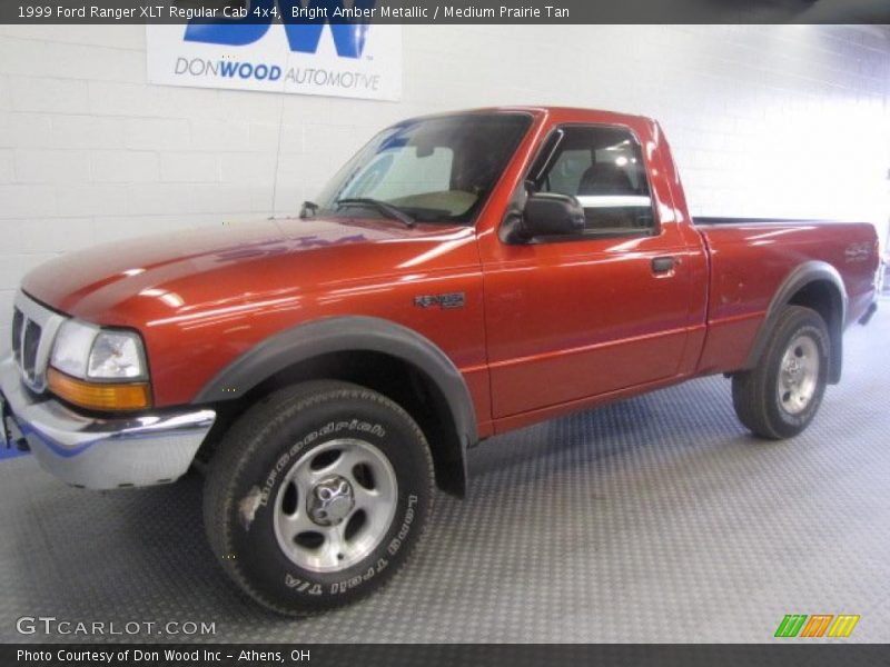 Bright Amber Metallic / Medium Prairie Tan 1999 Ford Ranger XLT Regular Cab 4x4