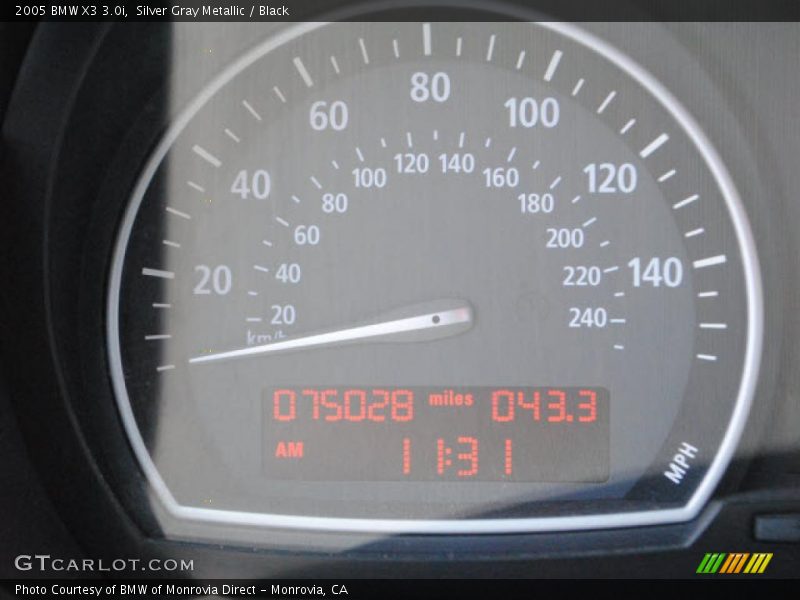Silver Gray Metallic / Black 2005 BMW X3 3.0i