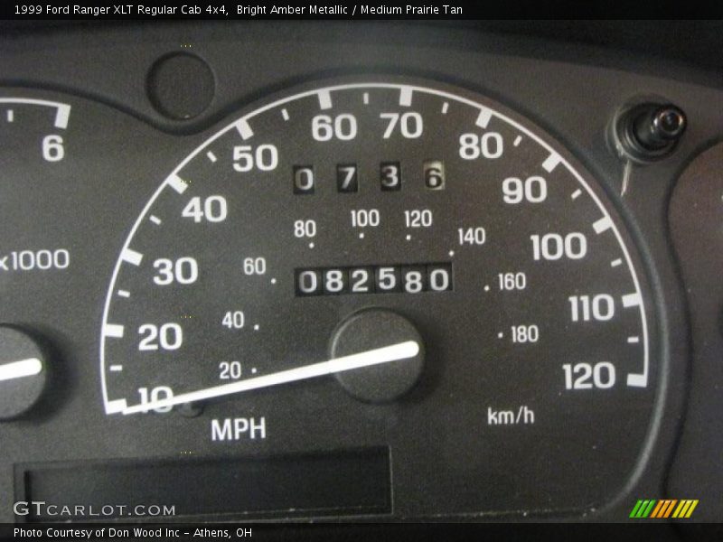 Bright Amber Metallic / Medium Prairie Tan 1999 Ford Ranger XLT Regular Cab 4x4