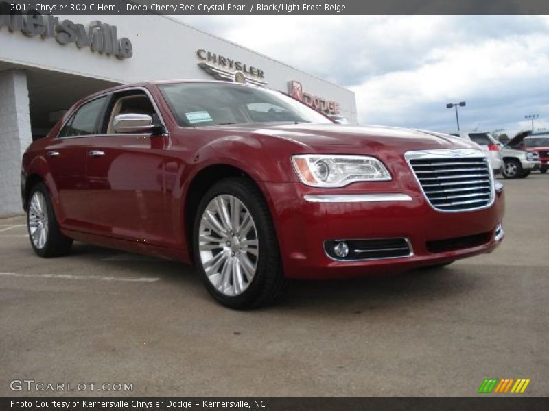 Deep Cherry Red Crystal Pearl / Black/Light Frost Beige 2011 Chrysler 300 C Hemi