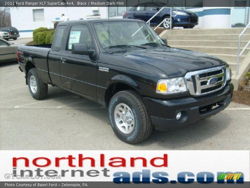 Black / Medium Dark Flint 2011 Ford Ranger XLT SuperCab 4x4