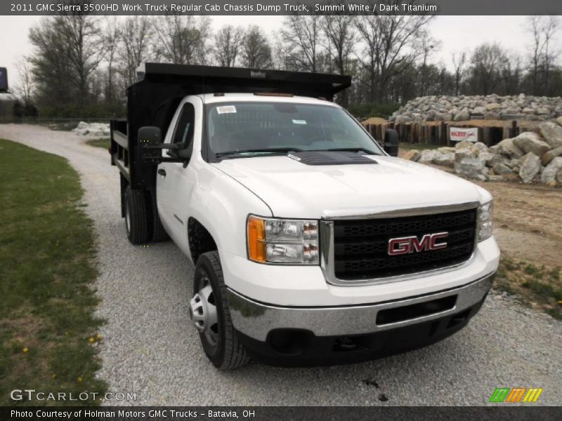 Summit White / Dark Titanium 2011 GMC Sierra 3500HD Work Truck Regular Cab Chassis Dump Truck