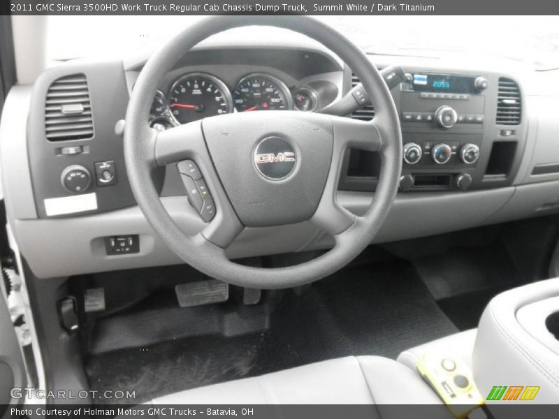 Summit White / Dark Titanium 2011 GMC Sierra 3500HD Work Truck Regular Cab Chassis Dump Truck