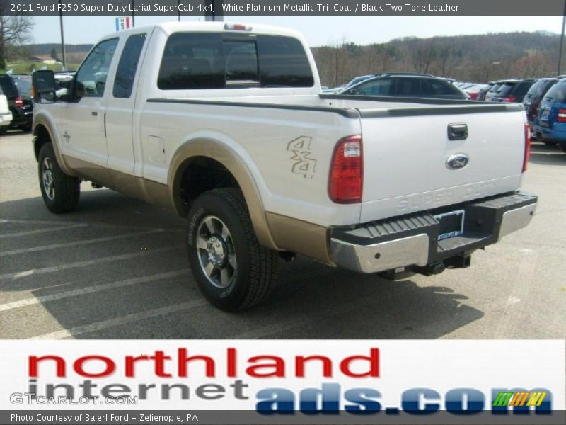 White Platinum Metallic Tri-Coat / Black Two Tone Leather 2011 Ford F250 Super Duty Lariat SuperCab 4x4
