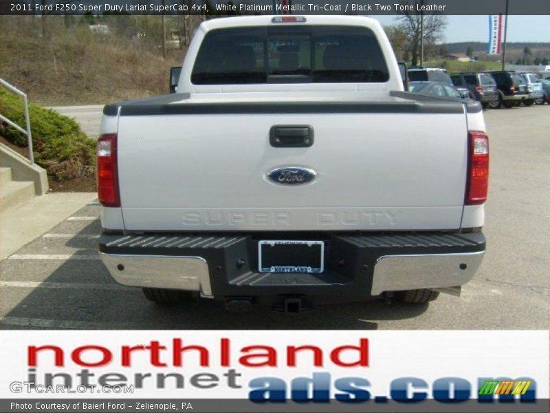 White Platinum Metallic Tri-Coat / Black Two Tone Leather 2011 Ford F250 Super Duty Lariat SuperCab 4x4