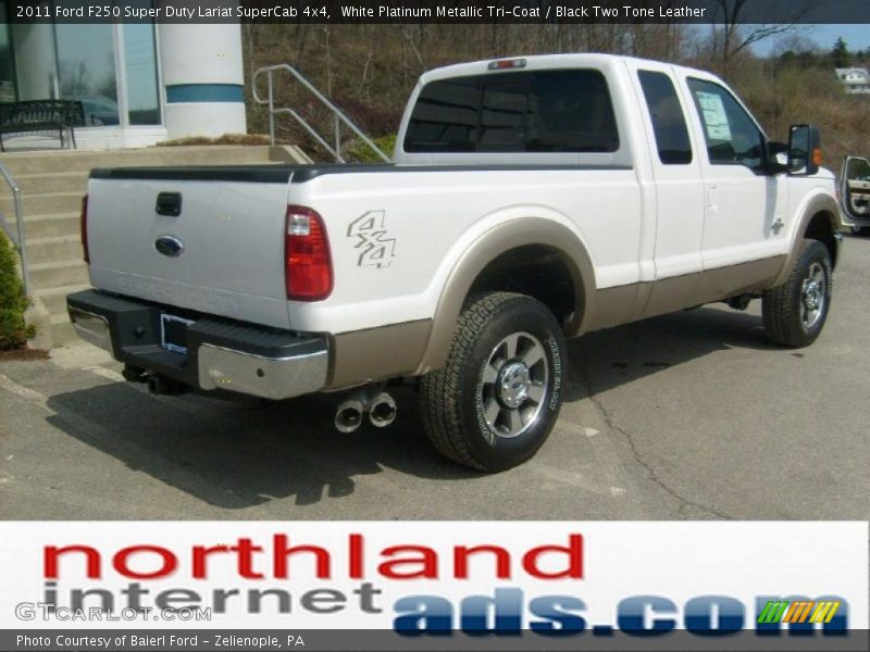 White Platinum Metallic Tri-Coat / Black Two Tone Leather 2011 Ford F250 Super Duty Lariat SuperCab 4x4