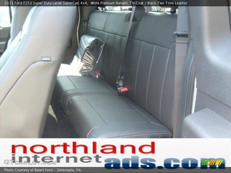 White Platinum Metallic Tri-Coat / Black Two Tone Leather 2011 Ford F250 Super Duty Lariat SuperCab 4x4