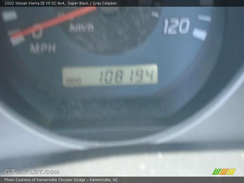 Super Black / Gray Celadon 2002 Nissan Xterra SE V6 SC 4x4