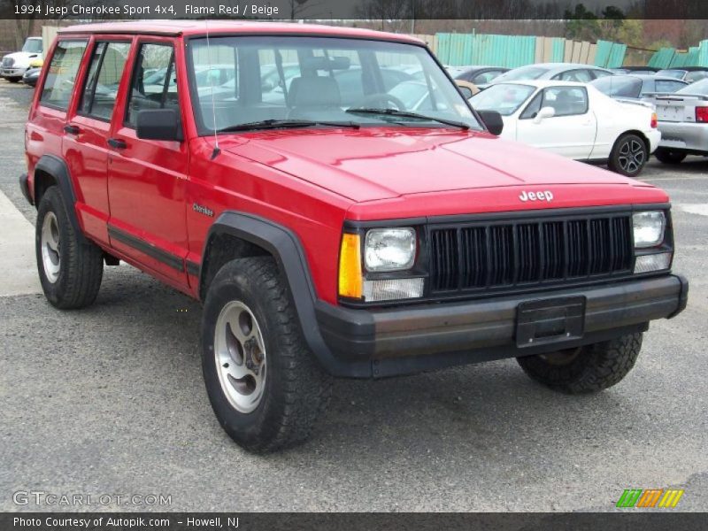 Flame Red / Beige 1994 Jeep Cherokee Sport 4x4