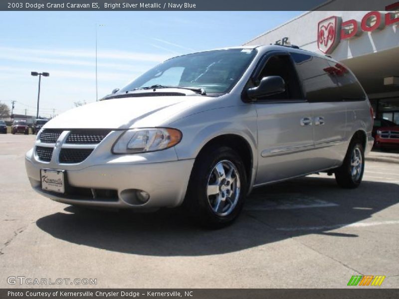 Bright Silver Metallic / Navy Blue 2003 Dodge Grand Caravan ES