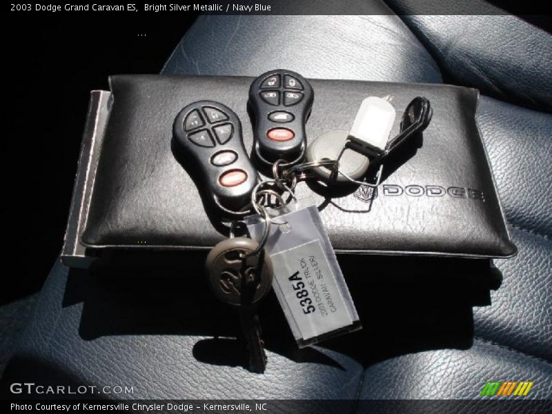Bright Silver Metallic / Navy Blue 2003 Dodge Grand Caravan ES