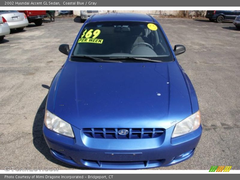 Coastal Blue / Gray 2002 Hyundai Accent GL Sedan