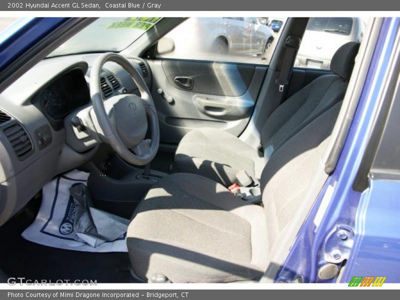Coastal Blue / Gray 2002 Hyundai Accent GL Sedan
