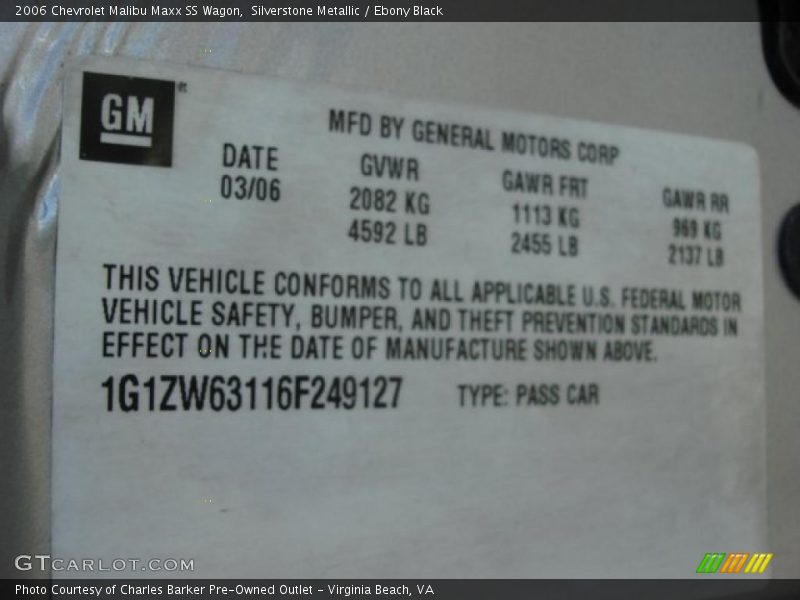 Silverstone Metallic / Ebony Black 2006 Chevrolet Malibu Maxx SS Wagon
