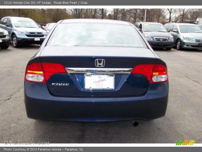 Royal Blue Pearl / Gray 2010 Honda Civic DX-VP Sedan