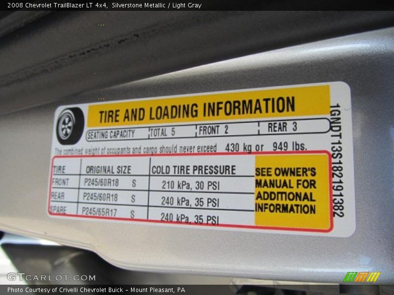 Silverstone Metallic / Light Gray 2008 Chevrolet TrailBlazer LT 4x4