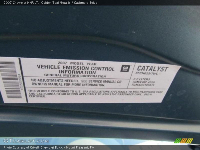 Golden Teal Metallic / Cashmere Beige 2007 Chevrolet HHR LT