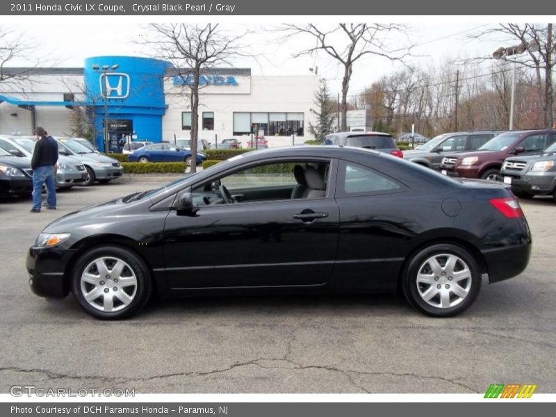 Crystal Black Pearl / Gray 2011 Honda Civic LX Coupe