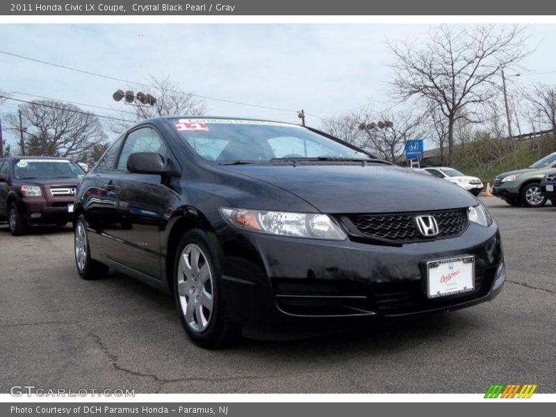 Crystal Black Pearl / Gray 2011 Honda Civic LX Coupe