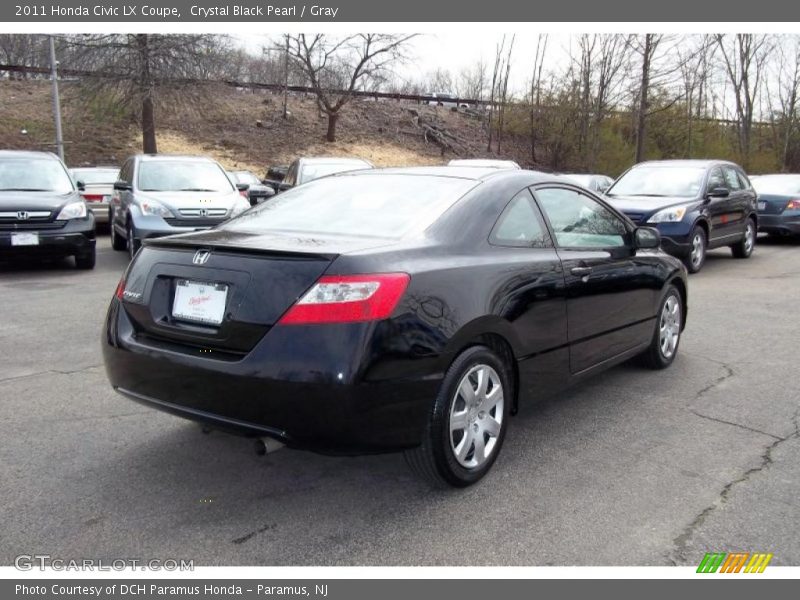 Crystal Black Pearl / Gray 2011 Honda Civic LX Coupe