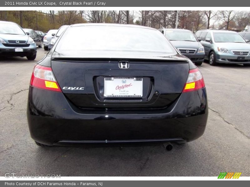 Crystal Black Pearl / Gray 2011 Honda Civic LX Coupe