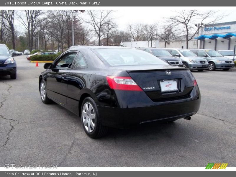 Crystal Black Pearl / Gray 2011 Honda Civic LX Coupe